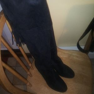 Over the knee black womens boots